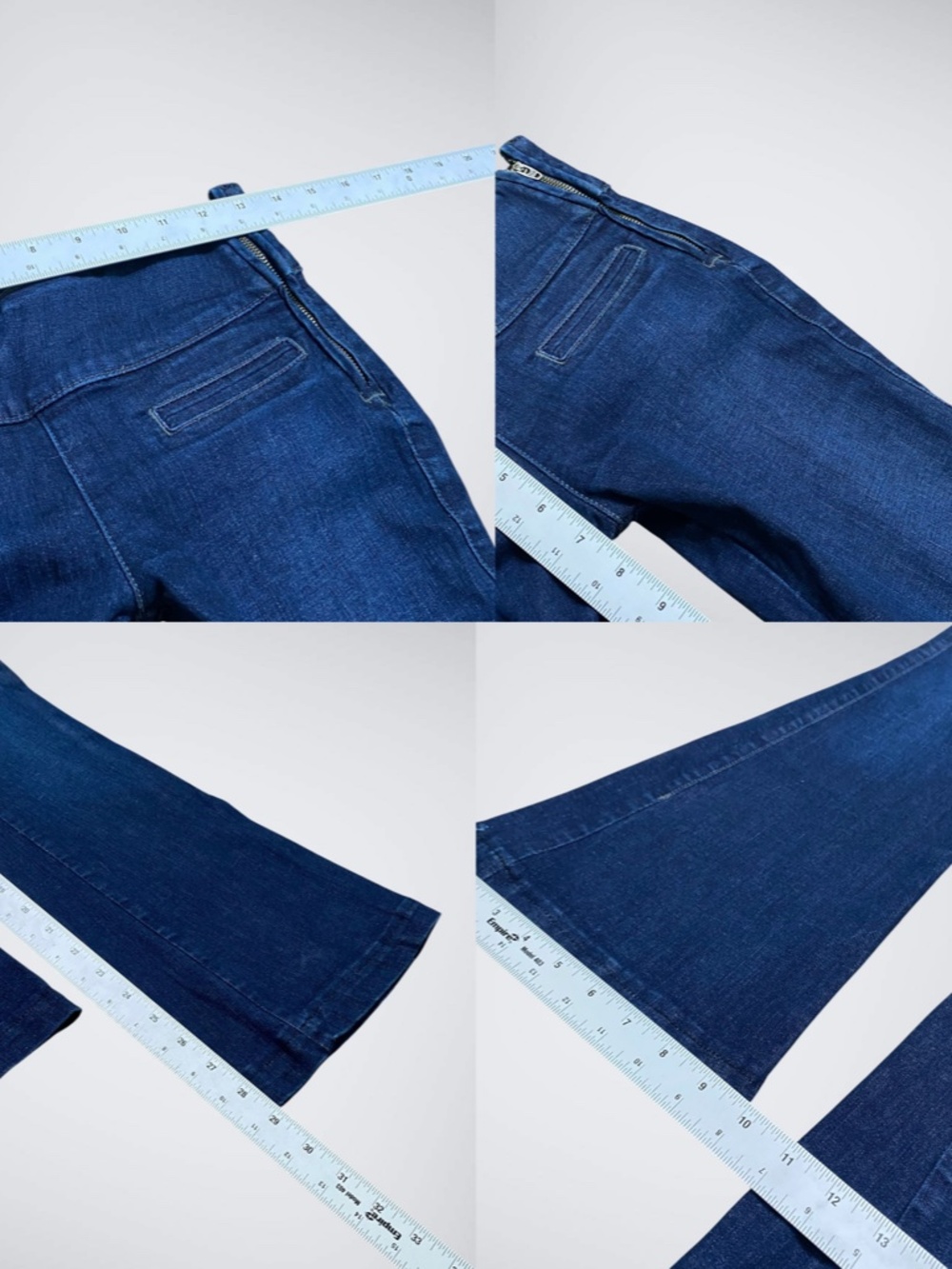 VTG Y2k Guess Ultra Low Rise Side Zipper Flare Trouser Denim Pants - Picture 10 of 10
